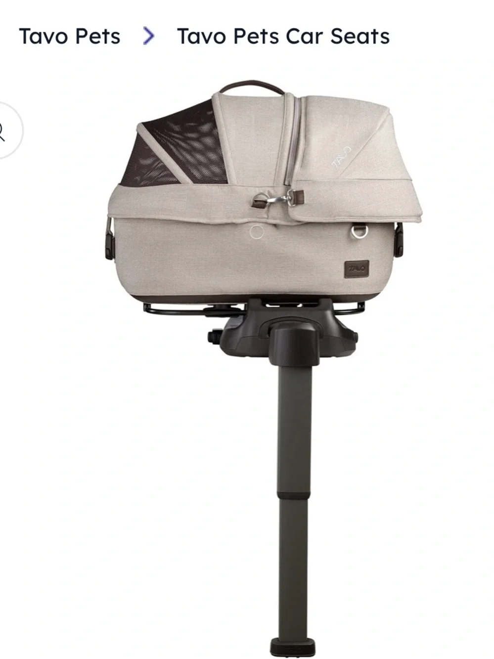 Tavo Pets Maeve Pet Car Seat, Small Flex - Fawn Up 20 Ibs. gently used